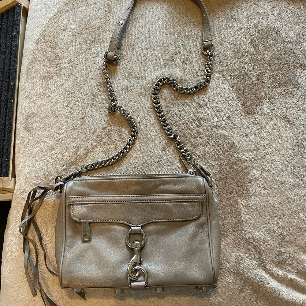 Rebecca Minkoff grey & silver MAC shoulder bag